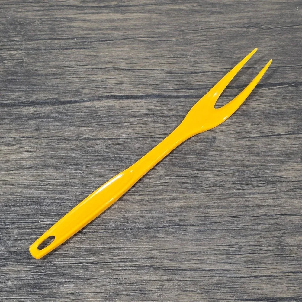 Vintage Foley Harvest Gold Yellow Nylon Meat Poultry Serving Fork USA Retro